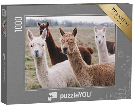 puzzleYOU: Puzzle 1000 Teile „Herde von Alpakas“ – aus der Puzzle-Kollektion Tiere, Alpakas, Exotische Tiere & Trend-Tiere