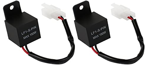 Boisbresil 2 Stück Blinkerrelais 2 Polig 12V Motorrad Blinkrelais Universal LED Blinker Relais Blinkfrequenzkontroll Relais LED Indicator Relay