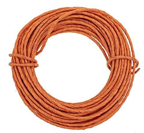 GLOREX 6 1280 232 - Papierdraht, 2 mm, Länge 10 m, orange, zum Basteln und Binden von Gestecken und Kränzen
