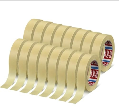 Tesa 4323 Nastro in Carta Per Mascheratura, Verniciatura, Carta Gommata Professionale - Colla di Alta Qualità (19 mm - 16 rotoli)