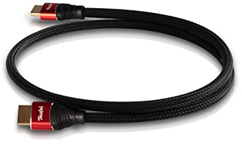 Teufel HDMI-2.0-Rundkabel Highspeed HDMI-Kabel unterstützt alle 2.0-Spezifikationen wie z.B. 4K 50/60p und 4K 3D, Vergoldeter Anschluss (Schwarz, 0,75 m)