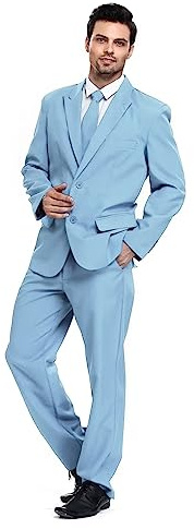 U LOOK UGLY TODAY - Traje de fiesta para hombre, traje de Navidad, corte normal, trajes de fiesta de camaïeu incluyendo pantalones y corbata