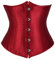 WLFFW Unterbrust Corsage Satin Korsett Damen Sexy (EUR(30-32) XS, Weinrot)