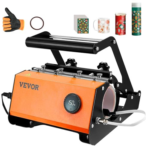 VEVOR Presse à chaleur pour gobelets, machine de presse à chaleur pour tasses de 80 ml, transfert de sublimation de 11 à 15 onces, 16 à 65 ml, tasses droites et fines, presse à chaleur de tasse