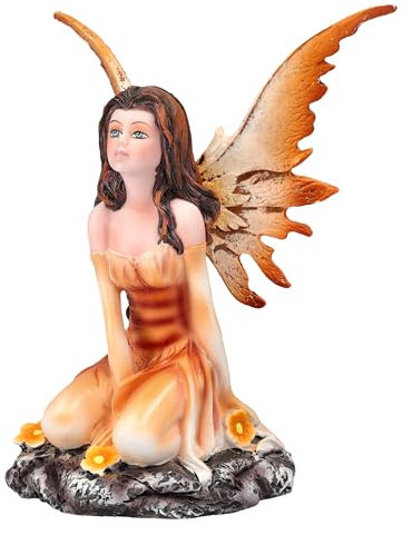 Elfenfigur Thalior in orangem Kleid 13 cm - Fantasy Deko Fee Figur Elfe Engel