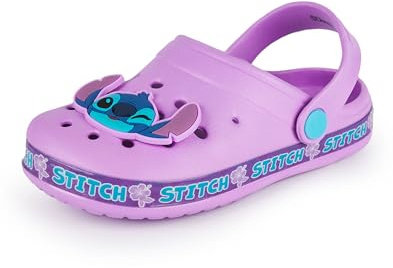 Disney Lilo & Stitch Clogs für Mädchen | Kinder-Slipper mit Stitch-Anhängern in Rosa | Sandalen für drinnen und draußen mit verstellbarem Riemen | Fanartikel zum Film
