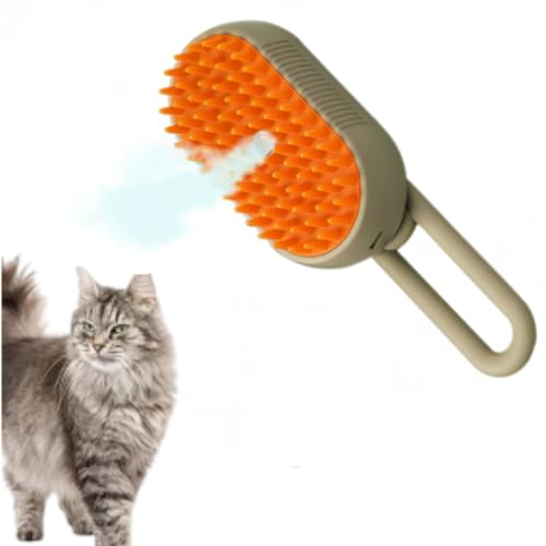 Brosse Chien Chat à Vapeur, 3 En 1 Peigne De Massage En Spray Pour Chats,Brosse chien poil long/court avec chargeur usb,Avec Réservoir D'eau,Brosse pour chat pour massage (Marron)