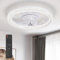 UNRRYI Reversible Crystal Ceiling Fans with Lights 50CM Bladeless Modern LED Ceiling Fan 3000-6500K Dimmable Low Profile Flush Mount Ceiling Fans with Lamps Smart Flush Mount