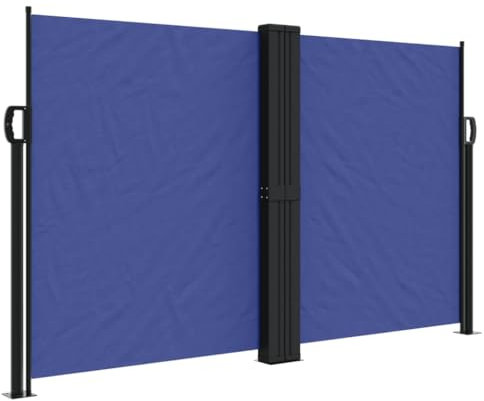 vidaXL Auvent Latéral Rétractable, Brise-Vue de Jardin, Écran de Protection, Écran de Balcon Terrasse Arrière-Cour Extérieur, Bleu 140x1200 cm