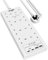 Extension Lead with USB Slots, 8 Way Socket Surge Protection with 4 USB Charger(2C+2A) Multi Plug 2990W Safety Shutter with 2M Extension Cord for TV PC Laptops Tablets