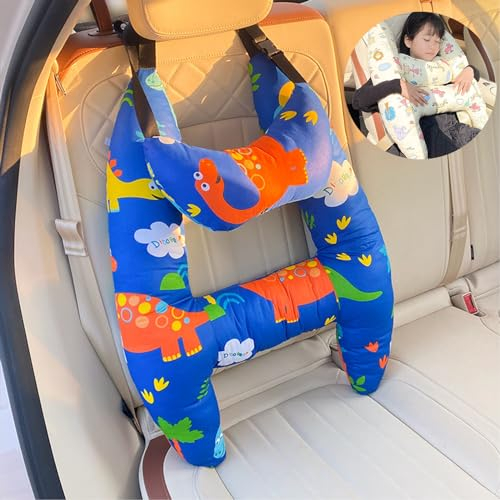 KURTIK Swiftcare Reisekissen, H-förmiges Kinder-Auto-Schlafkopfstütze, Reisekissen, Autositz-Kopfstütze für Kleinkinder, Baby-Schlafkissen, Schlaf-Reise-Nackenkissen, zweiteiliges Set (D)