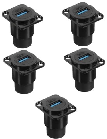 Warmhm 5stücke USB Panel Mount Steckdose Wasserdichtes Design Datenübertragung Einfache Installation Kompatibel Mit USB D-förmiger Adapter Für Industrielle Anwendungen