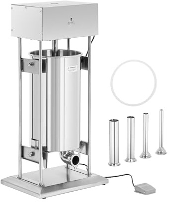 Royal Catering Insaccatrice elettrica 25 L Con 4 cilindri Insaccatrice Legatrice manuale per salsicce Insaccatrice elettrica per salsicce