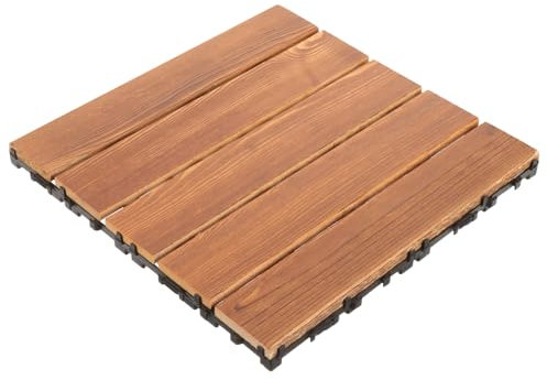 Yardenfun Interlocking Outdoor Deck Tiles Flooring for Garden Patio Balcony Easy Assembly Stylish Rustic Design Interlocking Tiles for Versatile Use