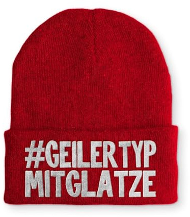 Beanie Geiler Typ mit Glatze Wintermütze Mütze mit lustigem Spruch