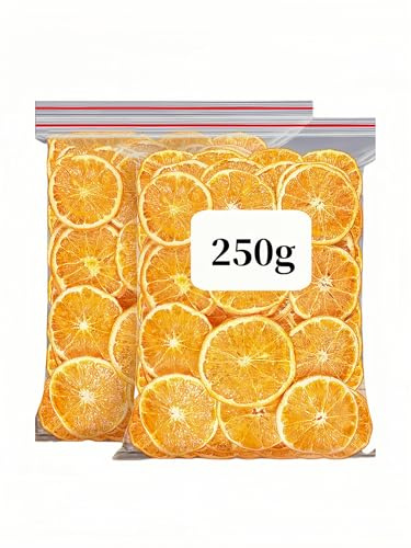 250 g Trockenfruchtscheiben, getrocknete Orangenscheiben – Orangenscheiben für Cocktails und Eistee, Tee, Backwaren oder Säfte