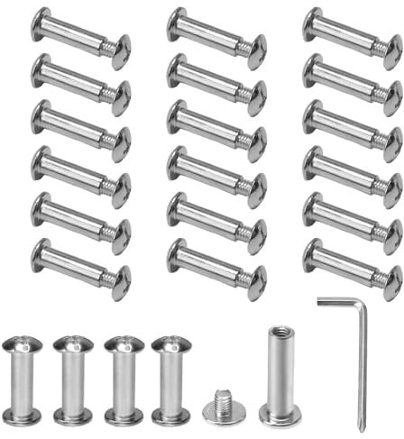 KINDPMA 60 Sets M3 Cupboard Joining Bolts & Screws, Furniture Connectors, Alloy Steel, For Connecting Furniture, Wardrobe, 16mm, 120 Pieces
