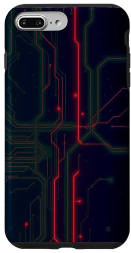 Motherboard Lines Design with Amazing Red Color Case for iPhone 7 Plus/8 Plus