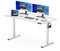 SANODESK 140 x 80cm Electric Standing Desk ONE PIECE Height Adjustable Desk Sit Stand Home Office Desk with 4 Height Memory Pre-Sets Smart Pannel and Hooks for Work (White Frame+White Desktop)