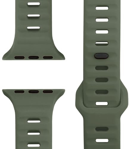 NALIA Motion Silikon Armband für Apple Watch 38/40/41/42mm, Moosgrün | 38mm/40/41/42 Serie 10