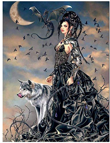 Puzzle für Erwachsene, 2000 Teile, Lernspiel, Herausforderungsspielzeug, Gothic Dark Fairy Tale Wolf, Rahmenlos, Heimdekoration, 70 x 100 cm