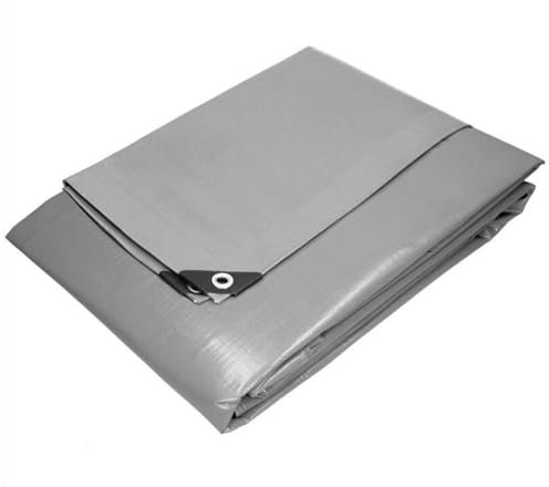 Paluplus Telone Copritutto Occhiellato di colore Grigio, Telo Protettivo da 180gr/m2, Impermeabile con Angoli Rinforzati e Borchie in Metallo, per barche, auto, legna -1331F-1,7 (3x3 Metri)