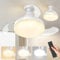 Ventilador de Techo con Luz LED Regulable y Control Remoto, Ventilador Techo Aspas Retráctiles, 4 Velocidades, Base E27, Silencioso, Ideal para Salón y Dormitorio
