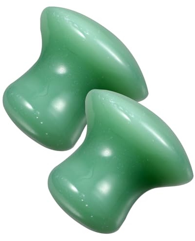 Pilzförmige Jade Massagegeräte 2 Stück Grün mit Gua Sha Brett Party | Aventurin und Jade, Glatte Kanten und Polierte Oberfläche, für Schulter und Wangen, Home Care