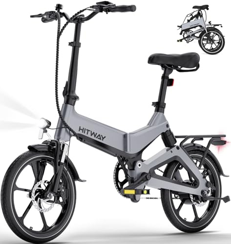 HITWAY 16 Zoll Klapprad E-Fahrrad, 36V/7,8 Ah Akku, 250W Motor 25 km/h, Reichweite 35-70km, E Bike Elektrofahrrad Pedelec für Erwachsene & Jugend