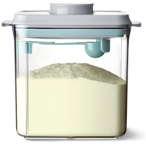 Milchpulverspender 1700 ml Milchpulver Aufbewahrungsbox mit Löffel Versiegelter Milchpulverspender Geeignet für die Lagerung von Milchpulver,Mehl,Hirse,roten Bohnen (Transparente)