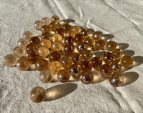 MEIERLE & Söhne Glasmurmeln bernsteinfarben transparent, 50 Stück, Ø 16 mm | Dekokugeln, Bastelmurmeln