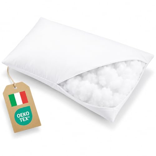 Dream Cuscino Letto 50x80 SuperSoft in Microfibra alto 15cm - Cuscino per Dormire Imbottito in Morbida Falda Traspirante ed EcoFriendly - Guanciale letto Extra Morbido Made in Italy