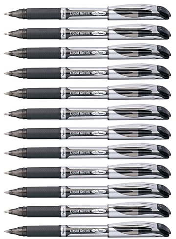 Pentel EnerGel Xm Gel-Roller (Schreibfarbe schwarz) 12 Stück