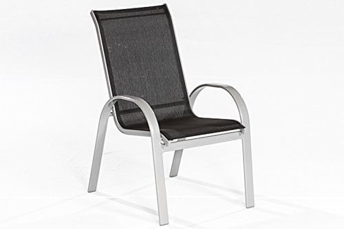 MERXX Garten-Stapelsessel Alugestell Textilbespannung schwarz 2 Sessel