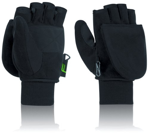 Fuse Handschuh 'Klapp-Fäustling' - schwarz, XS