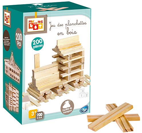 Betoys-ATM-114059 BeToys-Betoys-114059-Jeu 200 Planchettes,3 ans to 10 ans, 114059, Bois Naturel, ATM-114059
