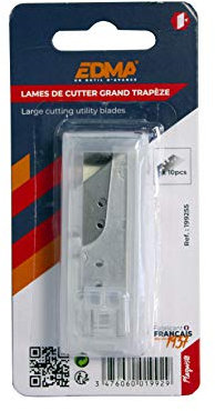 EDMA 199255 Lame de Cutter Grand Trapèze, Lot de 10, Argent