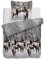 Heckett & Lane Flanell Biber Bettwäsche Ralph I Göße 135x200 80x80cm I Farbe Taupe I Design Winterlandschaft Winterwald Hirsch Deer Rentier Reindeer