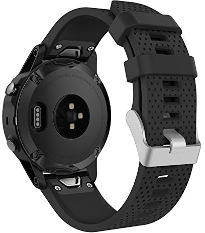 MoKo Armband Kompatibel mit Garmin Fenix 7S/7S Pro/Fenix 6S/6S Pro/Fenix 5S/5S Plus/Instinct 2S/Epix Pro Gen 2 42mm, 20mm Quick Fit Silikon Sportarmband Uhr Band Ersatzarmband Uhrenarmband, Schwarz