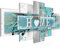 Runa Art Bild Wohnzimmer Home Herz 5 Teilig Vintage Blau Grau Wandbilder auf Vlies Leinwand 504553a