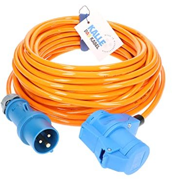 CEE Verlängerung Kalle Blue Signal 2,5mm² Winkel Industrie BAU Boot Womo Camping Vollpur-Premium-Leitung 5 Meter