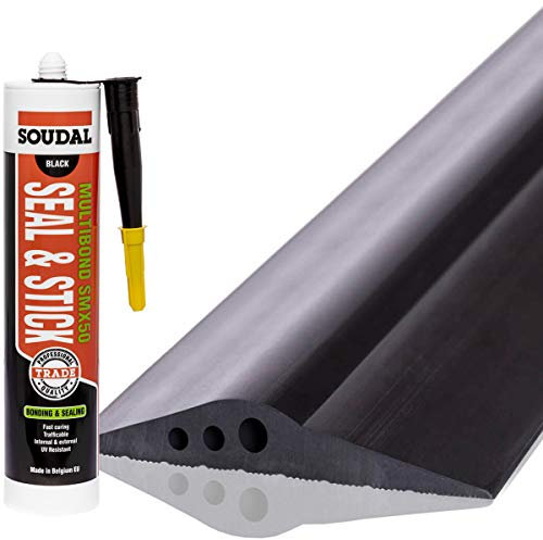 STEIGNER Guarnizione per Garage con Collante di Montaggio Soglia Garage in EPDM, 2,5 m, 28 mm x 155 mm, SGD03