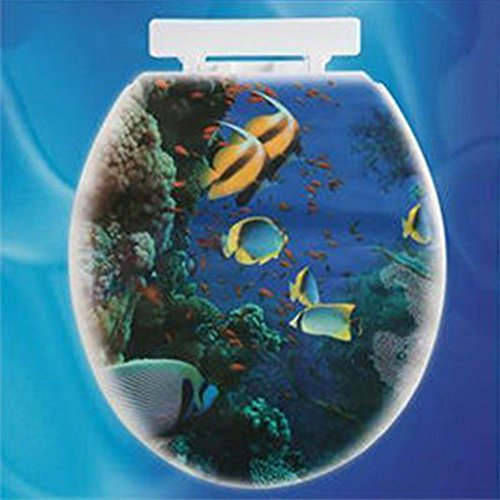 Lnimikiy 3d cuvettes de toilettes Stickers muraux, Abattant de WC Cristal Argent | Superbe Gamme de toilettes de coloré | stable Charnières | facile à monter, Voir image, style 5