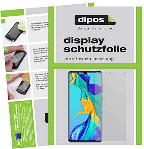 dipos I 2X Schutzfolie matt kompatibel mit Huawei P30 Folie Displayschutzfolie (bewusst Kleiner als das Glas, da Dieses gewölbt ist)