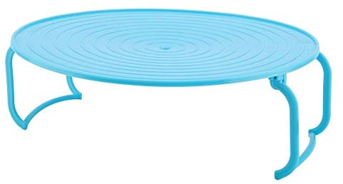 Étagère Multifonction en Plastique Pliable pour Four à Micro-Ondes avec Plusieurs Couches Bleu