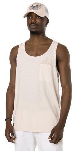 Von Dutch Debardeur Homme Coton, T-Shirt Homme Chill, Tissu flammé, Rose Taille S
