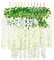 SZJH 12pcs 3.6 Feet/Piece Artificial Fake Wisteria Vine Ratta Hanging Garland Silk Flowers String Home Party Wedding Decor (White)