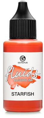 Octopus 30ml Fluids Alcohol Ink Starfish, Alkoholtinte für Fluid Art und Resin, orange
