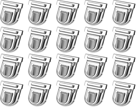 Kellegour 20 Stück Tuck Lock, Geldbörse Push Lock Sets,Portemonnaie Verschluesse,Taschenverschluss Metall,Mappenschloss,für Leder Tasche Portemonnaie Geldbörse Ledertasche DIY