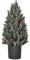 HOMCOM Künstlicher Weihnachtsbaum Kleiner Tisch-Christbaum 170 Äste schneebedecktes Design Mini-Christbaum mit Kunststoffsockel Beeren Tannenzapfen PE PVC Grün Ø27 x 47 cm